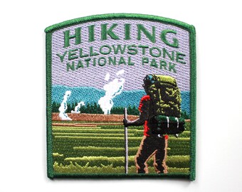 Official Yellowstone National Park Souvenir Patch Hiking Old Faithful Wyoming FREE SHIPPING