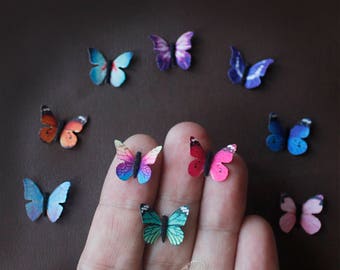 Realistic Miniature 1.8cm Double Sided Tiny Miniature Fabric Butterflies Fabric Butterfly for Rings Earrings Craft Jewelry Making Findings