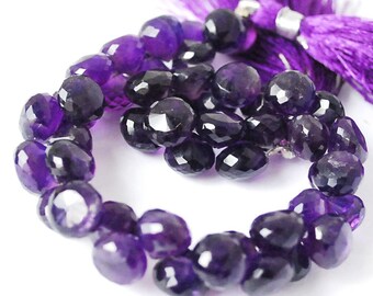 1/2 strand -Very Finest African Amethyst Faceted Onion Briolettes