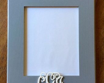 Personalized Monogram with Crystals Hand Painted Wood Frame