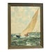 Vintage Montague Dawson Framed Print H.M. Queen Elizabeth's Yacht Blue Bottle Low Glare Glass Weathered Wood Green Gray Frame 21 3/4 x 28