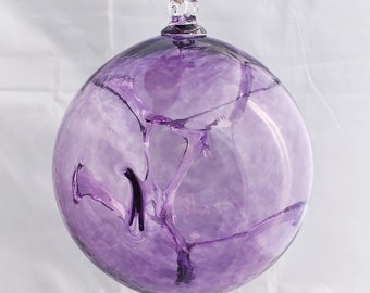 Hand Blown Glass Witch Ball - Purple
