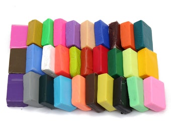 32 Color Oven Bake Polymer Clay Block Modelling Moulding Sculpey DIY