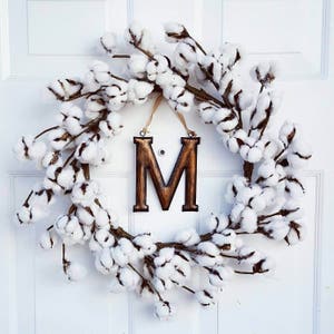 Farmhouse Cotton Wreath - Rustic Wreath - Cotton Boll Wreath - Front Door Wreath - Wreath for Door - Mothers Day Gift - Gifts for Her