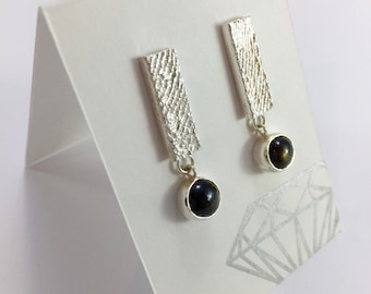 Star Sapphire & Cuttlefish Earrings