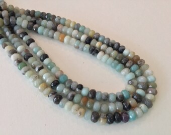 Amazonite Faceted Rondelle 4x6mm