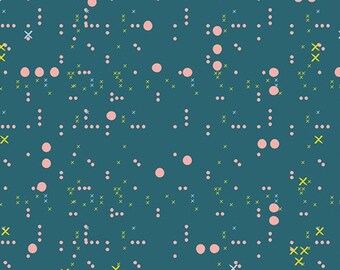 GRAMERCY Fabric by Leah Duncan, Modern Quilting Fabric, NY Circuit Teal, Art Gallery Fabrics, Cotton Fabric by the yard, Quilt Cotton
