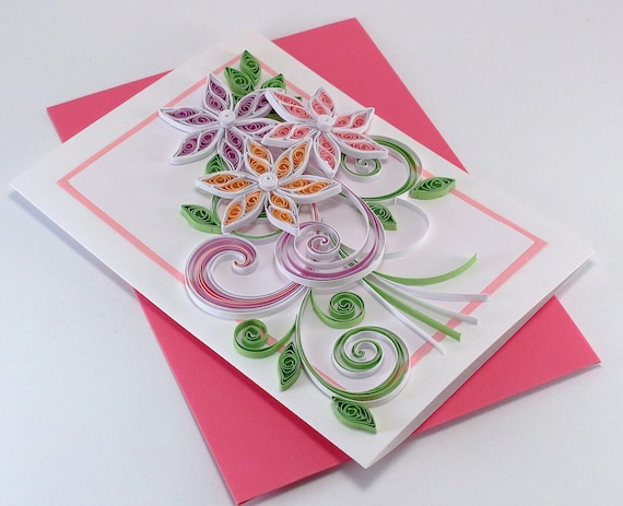 quilling birthday card mom girlfriend thank you card