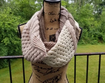 Hand knit scarf, hand knit infinity scarf, hand knit mobius scarf, hand knit circular scarf, knit scarf, knit infinity scarf, lacy wrap