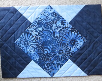 6 Placemats Reversible Placemats Blue Placemats Batik Placemats