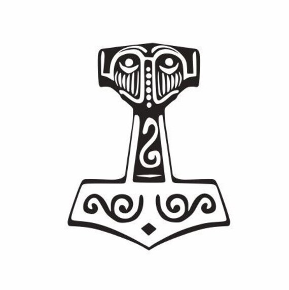 Download Thor's Hammer Decal: Thor hammer-wielding God Norse