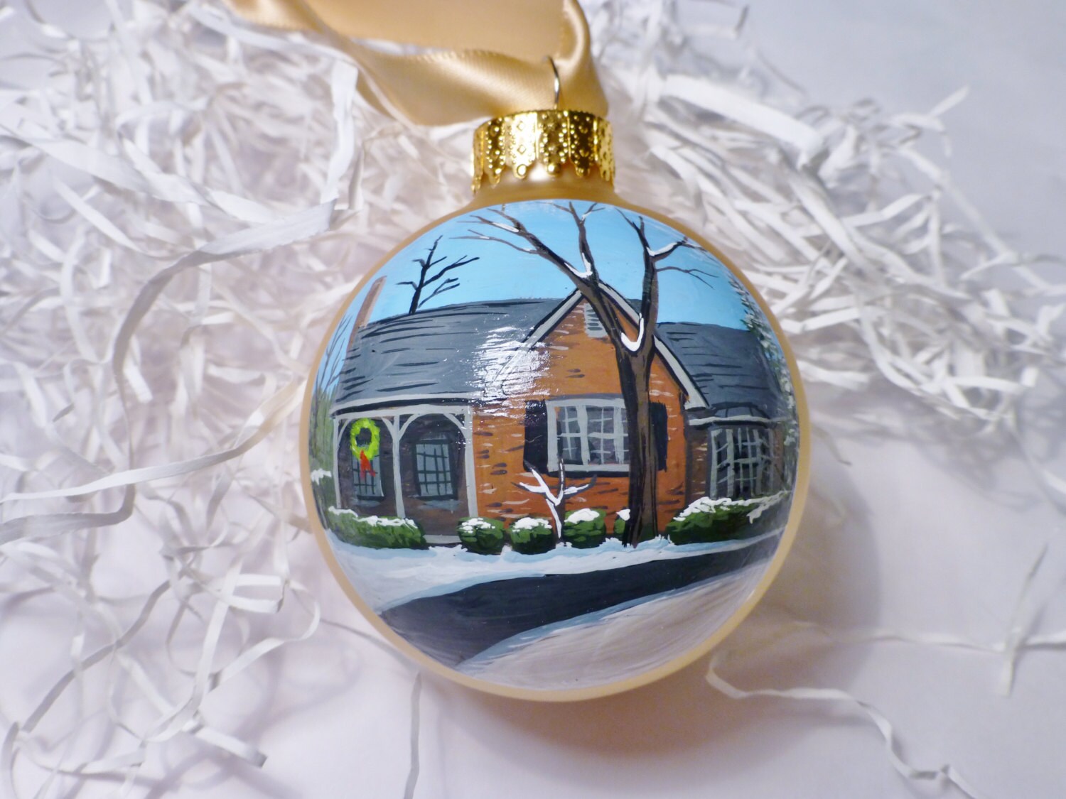 Custom house ornament portrait handpainted on glass ball