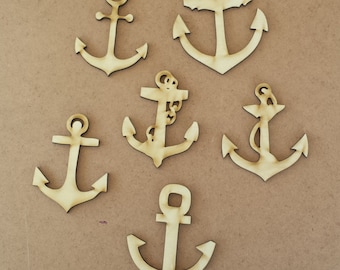 Anchors -unfinished wood cutouts (6 pieces)