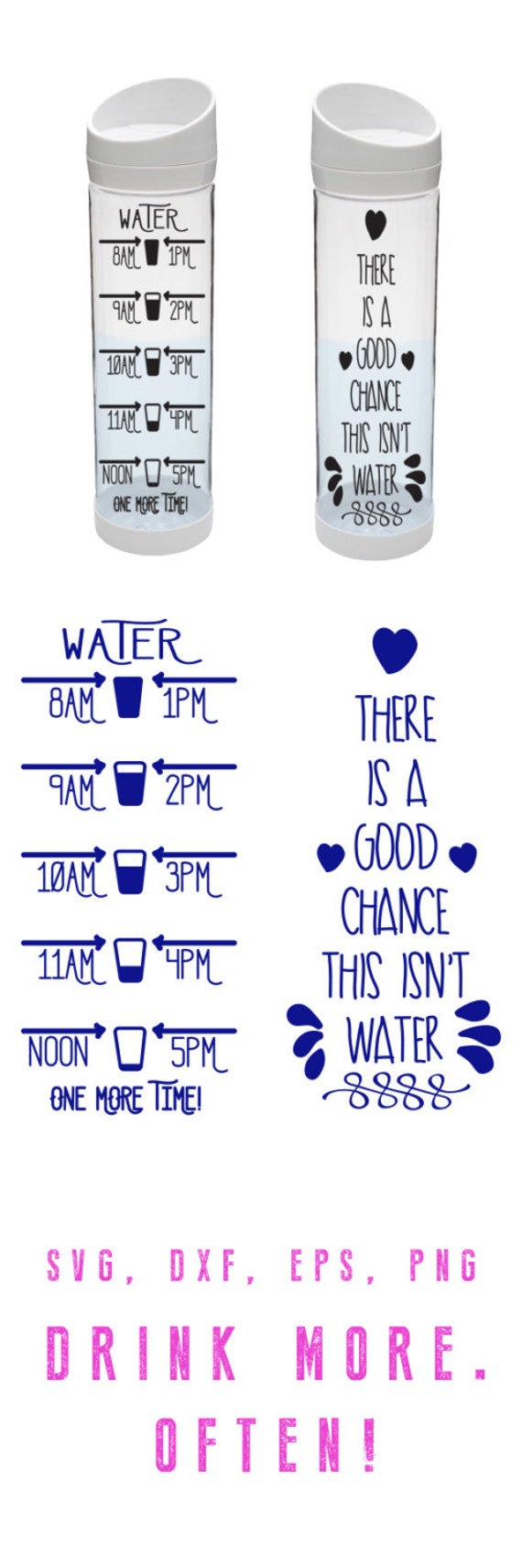 Download WATER BOTTLE MOTIVATION Cut File Svg eps dxf png