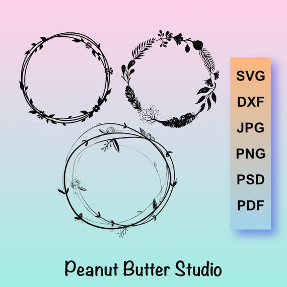 Download Wreath Frames Leaf Leaves Border Svg Dxf Cut File