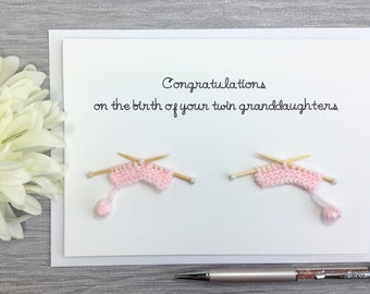 New Grandparent - New Grandparent Card - New Grandma - New Grandchild - New Grandchild Card - Granddaughter Card - Twins - Twin Baby