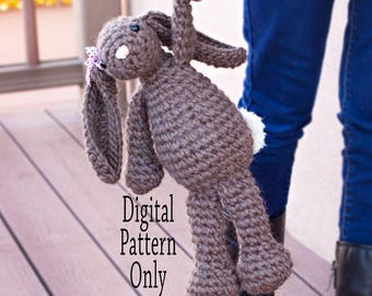 Crocheted bunny pattern, crocheted bunny, plush bunny, stuffed bunny, stuffed animal, crochet pattern, amigurumi crochet pattern