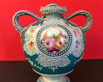 Nippon Moriage Hand-Painted Vase