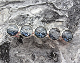 Made with Paint Hair Clip in Blue, Gray, and Black Thinner Version