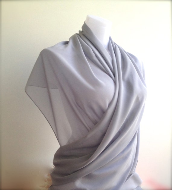 Light Gray Wedding Shawl Grey Chiffon Scarf Gray Sheer Wrap