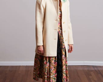Donatella Wool Blend Coat Ivory White main image 1