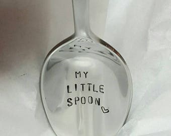 My little spoon, personalized spoon, Hand stamped spoon, custom spoon, child's spoon, custom kids spoon, baby gift, baby shower gift, baby