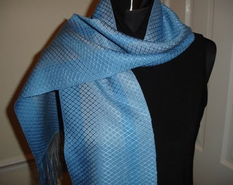 SALE, SALE, Hand woven Scarf, scarves, handwoven scarf, handwoven scarves, loom woven scarf, handmade scarf, Tencel scarves, blue scarves