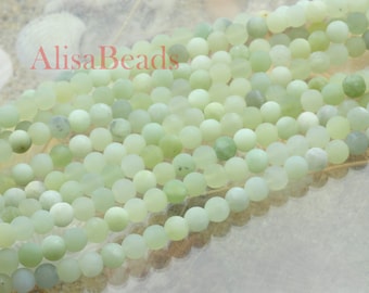 Natural New Jade,matte round,beads,6mm,15 inches
