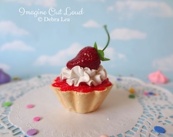 Fake Cake Tart Tartelette Mini Dessert Strawberry Shortcake Cream SINGLE