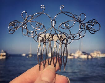 Silver Wire Hair Comb, Hair Jewelry, Hair Accessories, Hair Fork, Hair Pin, Hair Clip