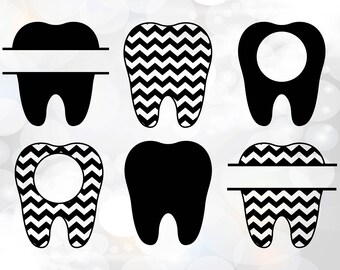Tooth svg, tooth monogram svg, tooth fairy clipart, teeth digital download svg, eps, dxf, Dentist SVG Dental Monogram Frame Set, Doctor svg