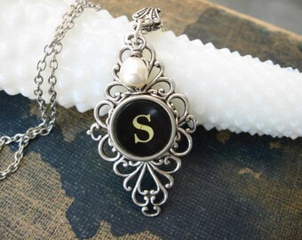Typewriter Key Jewelry - Typewriter Necklace Letter S
