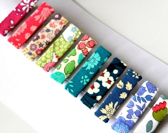 10 Barrettes pince crocodile en tissu Liberty - EN STOCK