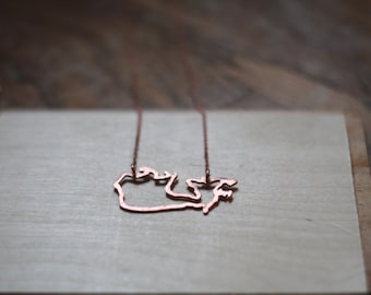 Canada Necklace- In Gold, Bronze, or Copper- Statement, Hand Carved