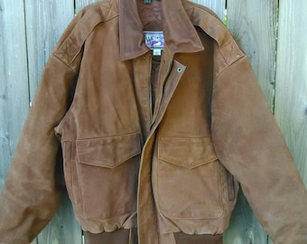 WaterShed William Barry Suede Leather Jacket size Large