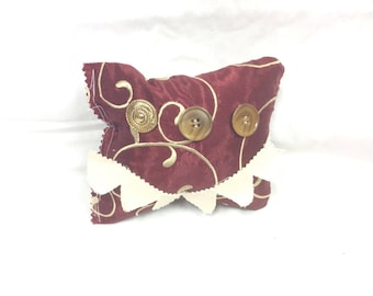 Monster Pillow Burgundy and Gold