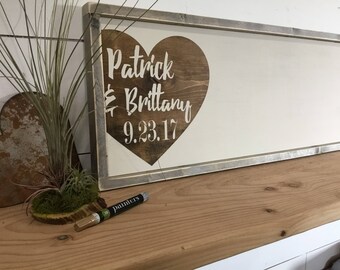 Guest Book Alternative - Wedding Guestbook Custom Wedding Guestbook - Wedding Gift Sign - Wedding Names and Dates