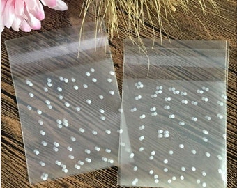 Polka Dot Bag - Frosted Bags - Resealable Food Bags - Cookie Bags - Candy Bags - 4" x 4"