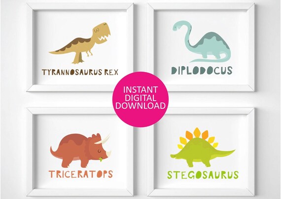 dinosaur prints, dinosaur nursery, dinosaur wall art, dinosaur theme, dinosaur bedroom decor, tyrannosaurus rex, stegosaurus, t rex