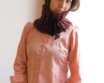 Red Fire Woll Knitt Neckwarmer