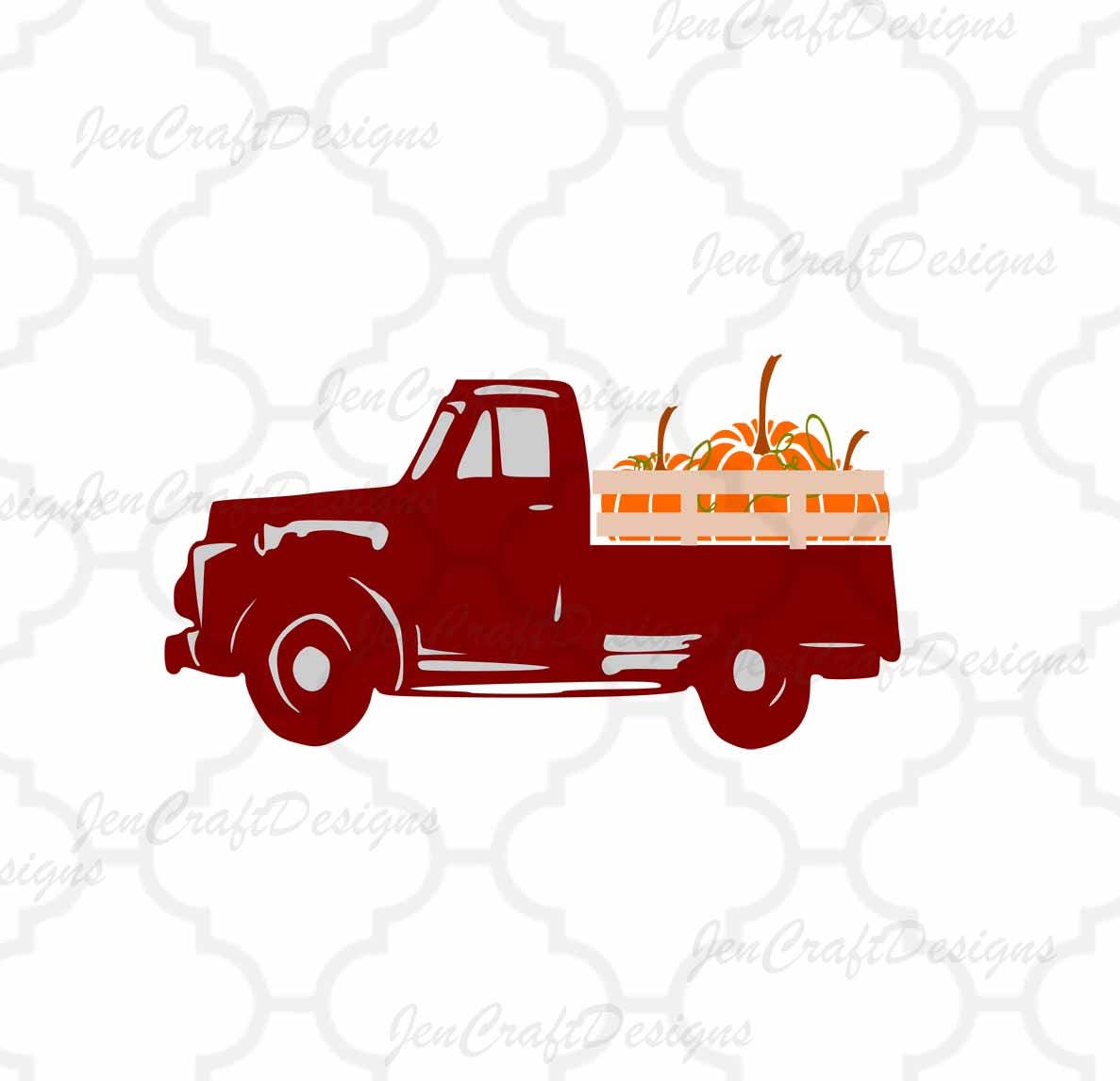 Download Vintage Old Red Fall Pumpkins Truck SVG Vintage truck SVG ...