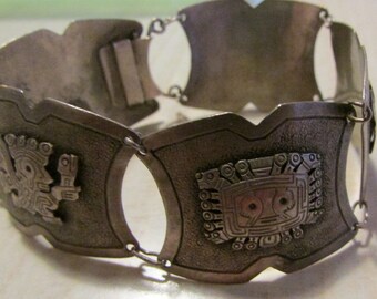 Sterling Silver Link Bracelet with Stylized Animals