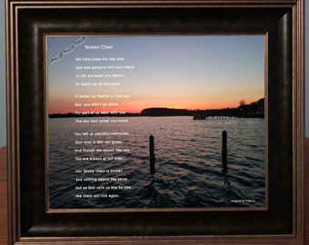 Broken Chain Sympathy Poem & Photo|Personalized Condolence Gift