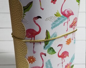 Golden Flamingo Pocket Sized Travelers Notebook Cover