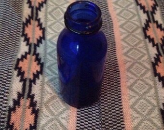 Cobalt blue bromo-seltzer bottle