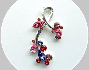 Swarovski Crystal on silver branch pendant