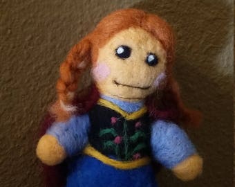 Anna needle felted plush Frozen