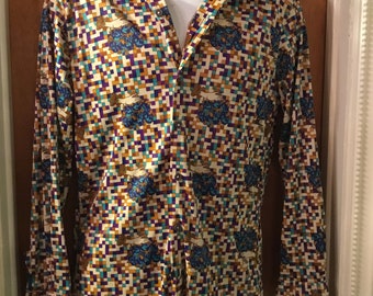 1970s Sears Kings Road polyester disco shirt