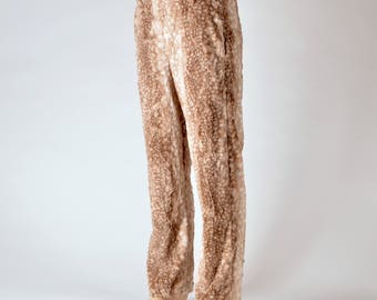 Fur Flare Fawn Pet Me Pants // Soft and Cuddly Deer Tan Fur
