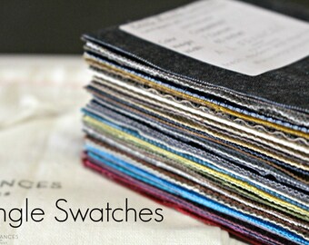 Single Hand Waxed Fabric Swatches - Waxed Canvas, Waxed Denim, Waxed Linen